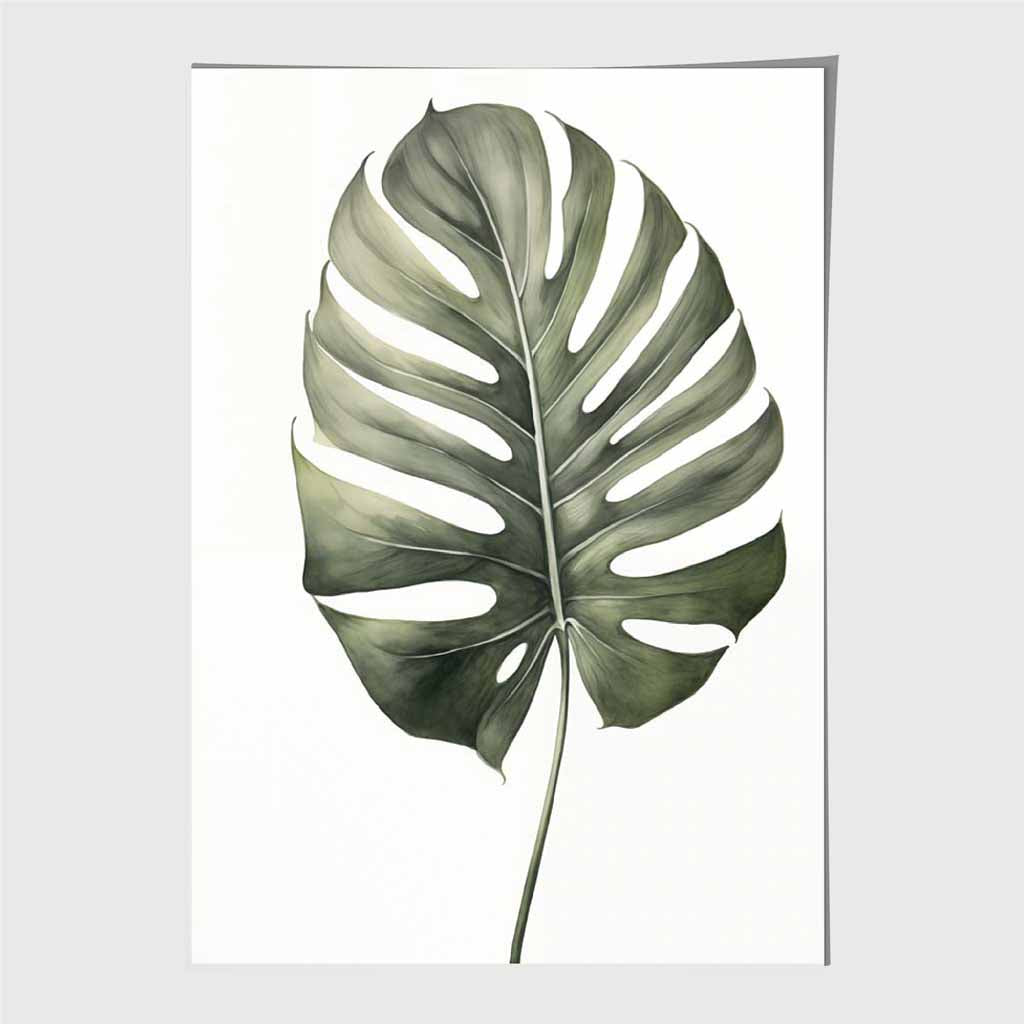 Modern Illustration Green, Monstera Palm Art Print | Wall Art Plaza UK