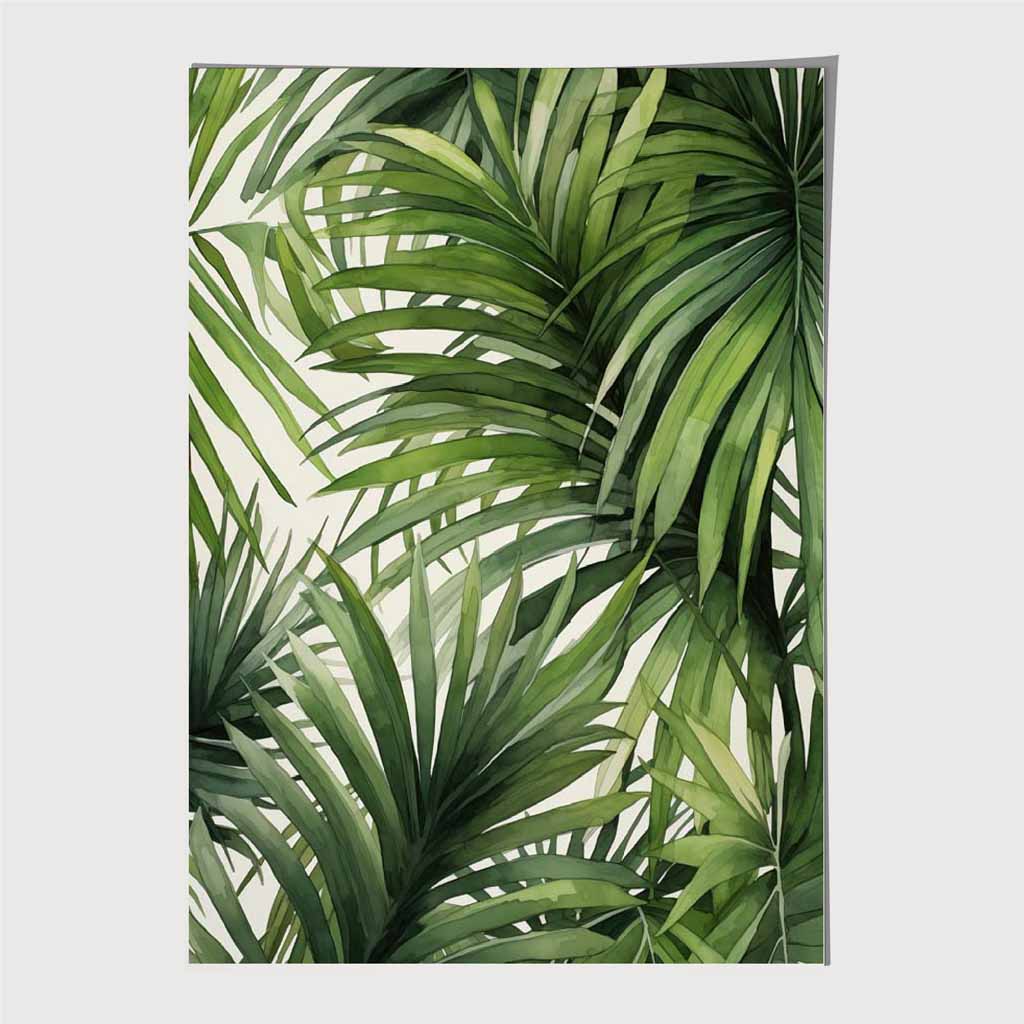 Modern Illustration Green, Spiky Leaves Art Print | Wall Art Plaza