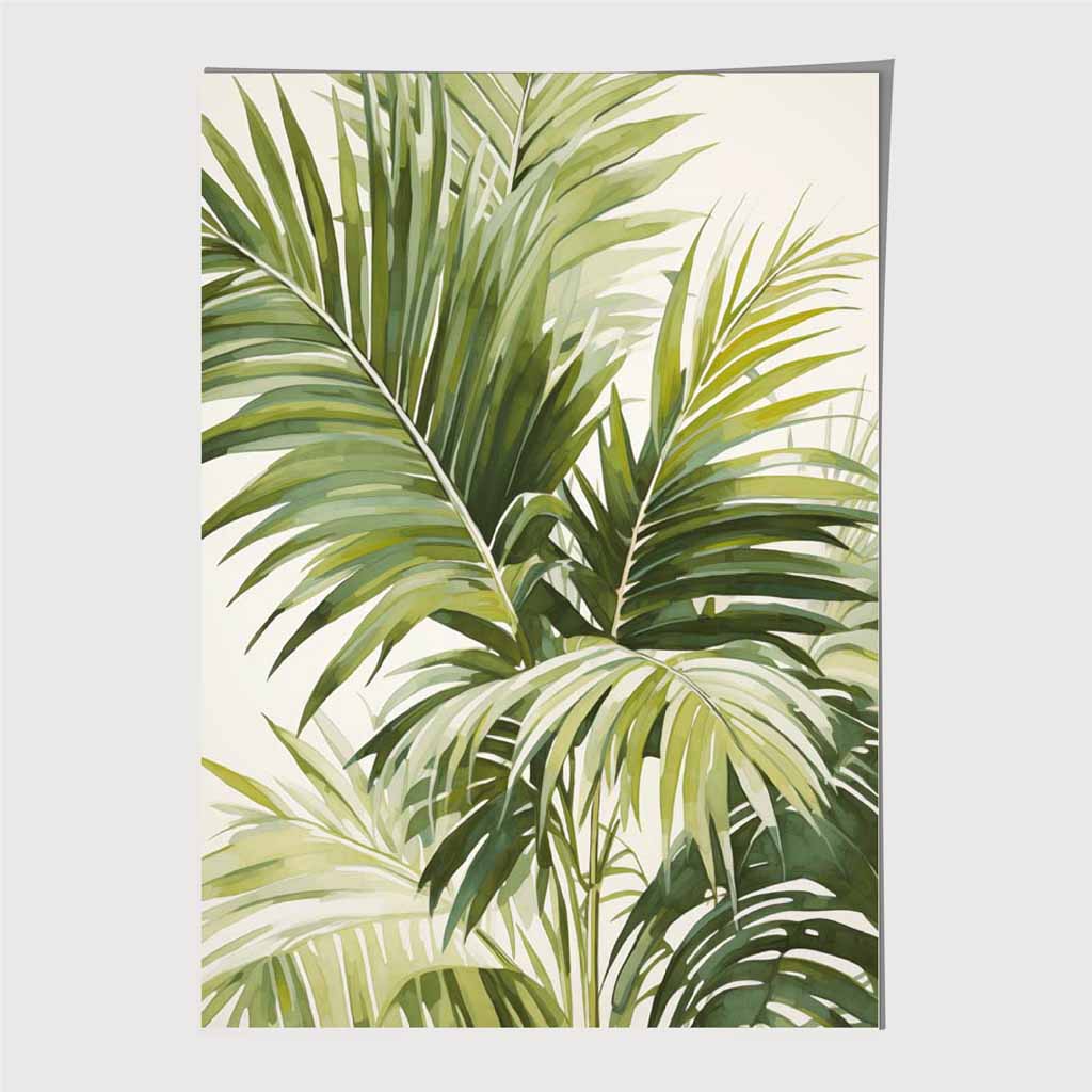 Modern Painted Green, Spiky Leaves Art Print | Wall Art Plaza