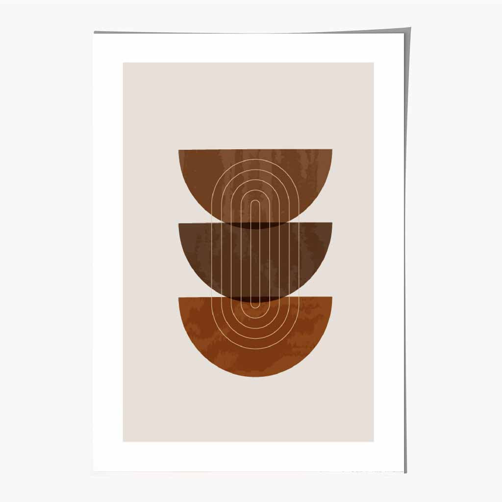 Boho Brown, Terracotta Circles Art Print | Wall Art Plaza