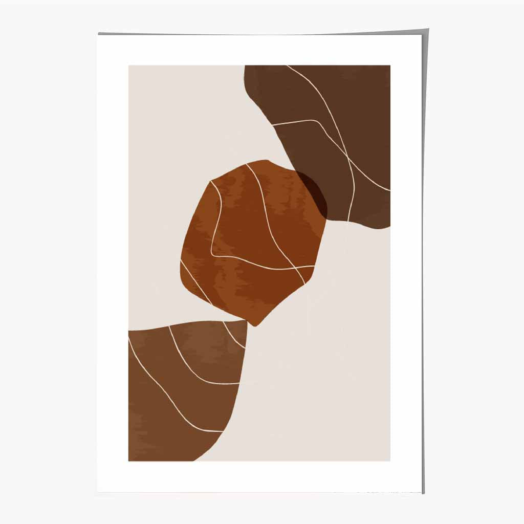 Boho Brown, Terracotta Shapes Art Print | Wall Art Plaza