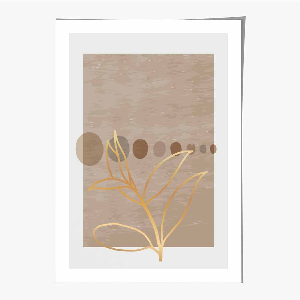 Boho Abstract Beige, Brown Floral No 3 Art Print | Wall Art Plaza