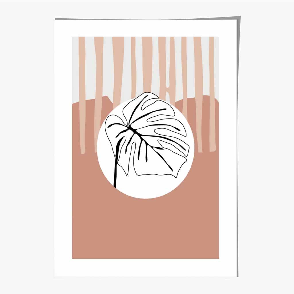 Modern Abstract Pink Sketch Botanical No 4 Art Print | Wall Art Plaza