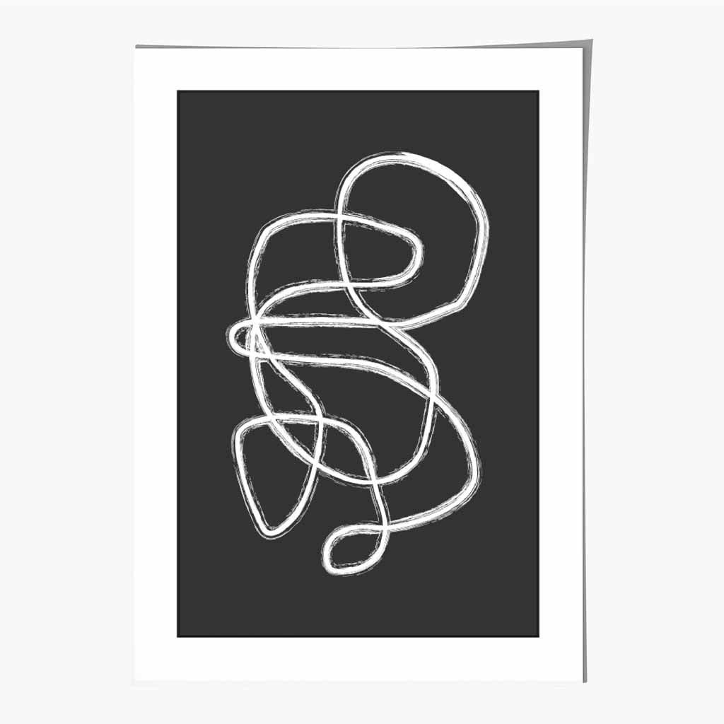 Abstract Black, White Doodle No 1 Art Print | Wall Art Plaza