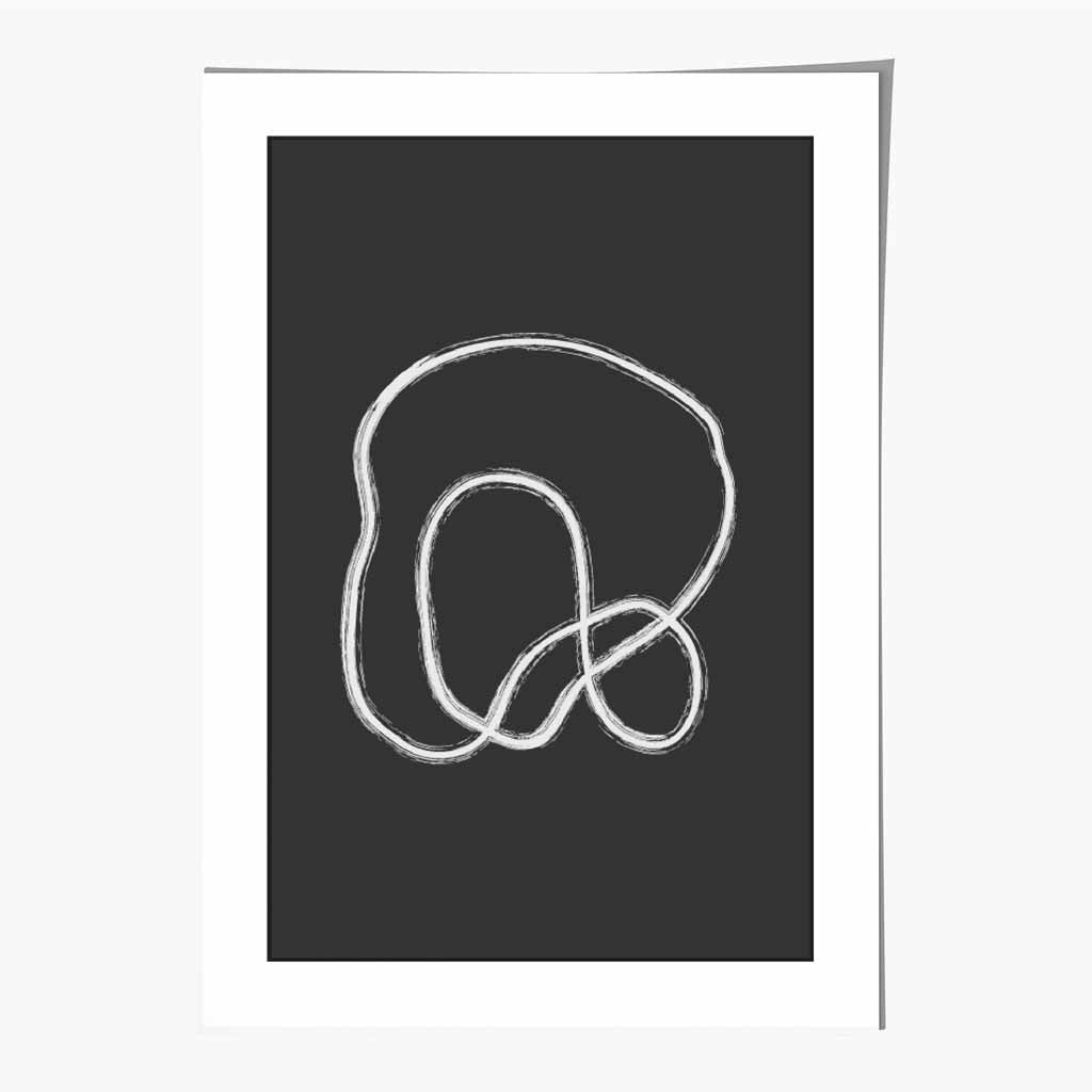 Abstract Black, White Doodle No 2 Art Print | Wall Art Plaza