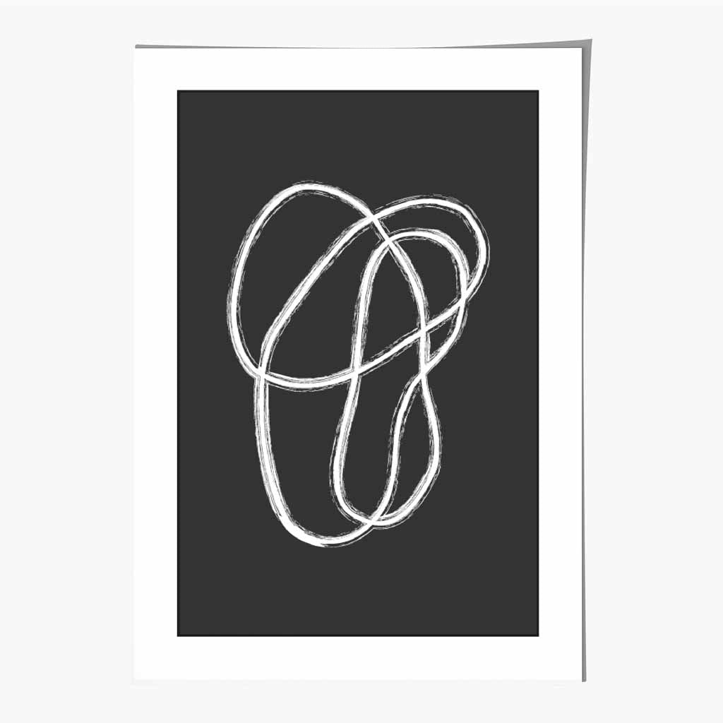 Abstract Black, White Doodle No 3 Art Print | Wall Art Plaza