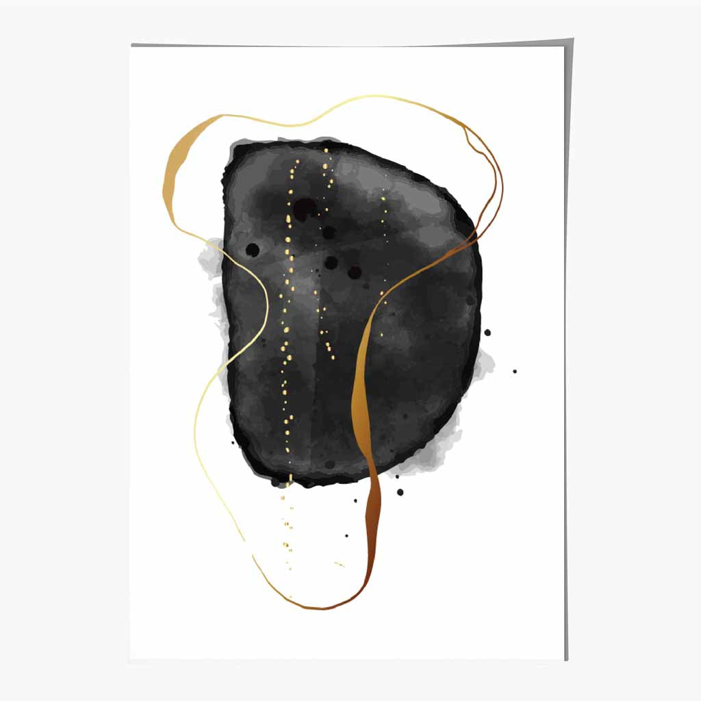 Abstract Black, Terracotta Shapes Art Print | Wall Art Plaza