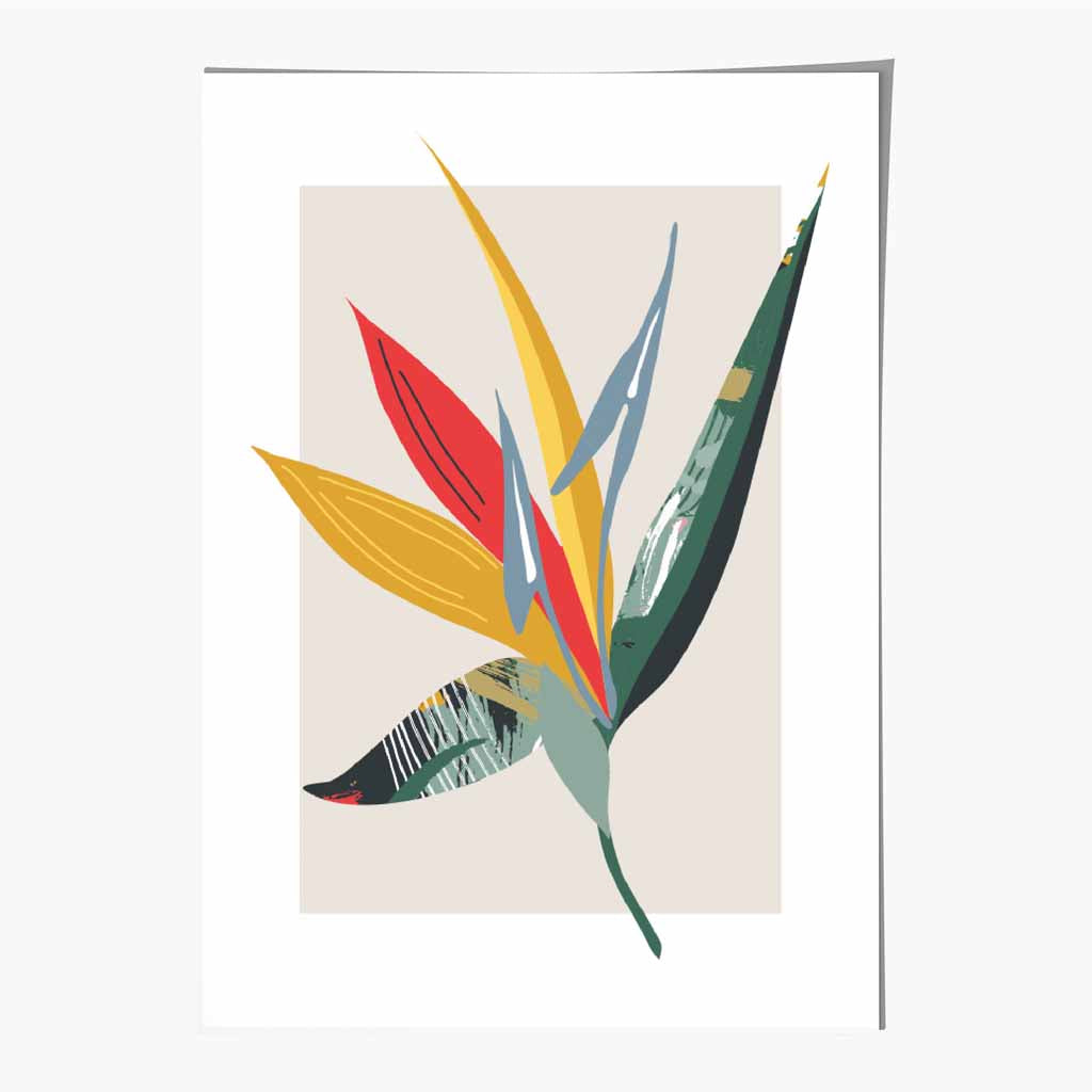 Boho Botanical Green, Red Floral Leaf No 2 Art Print | Wall Art Plaza