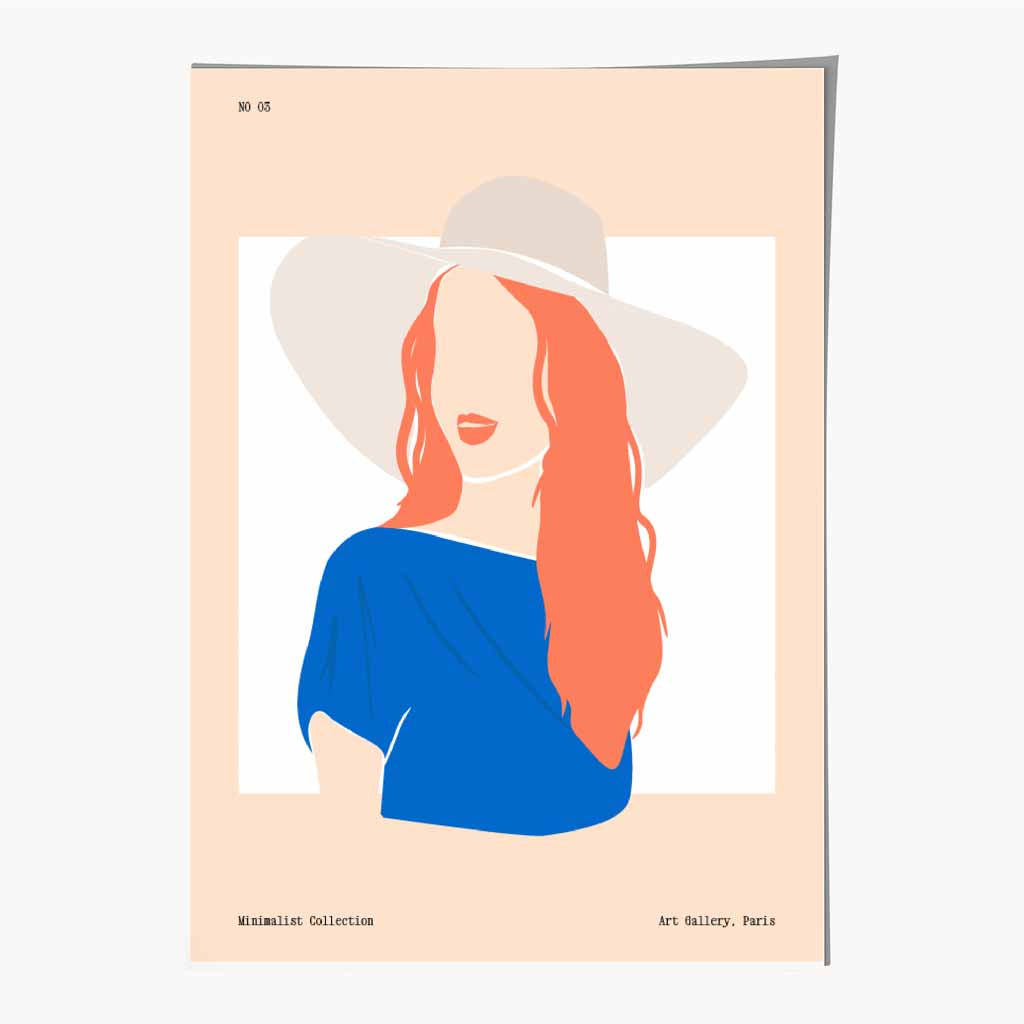 Modern Blue, Orange Fashion Art Print | Wall Art Plaza
