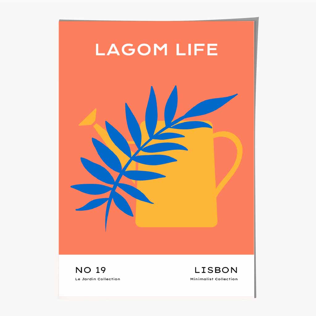 Quirky Orange, Blue Garden Art Print | Wall Art Plaza