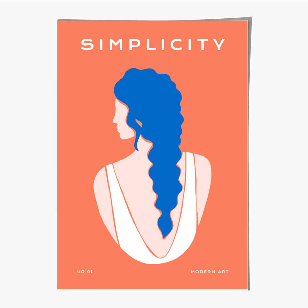 Quirky Orange, Blue Fashion Art Print | Wall Art Plaza