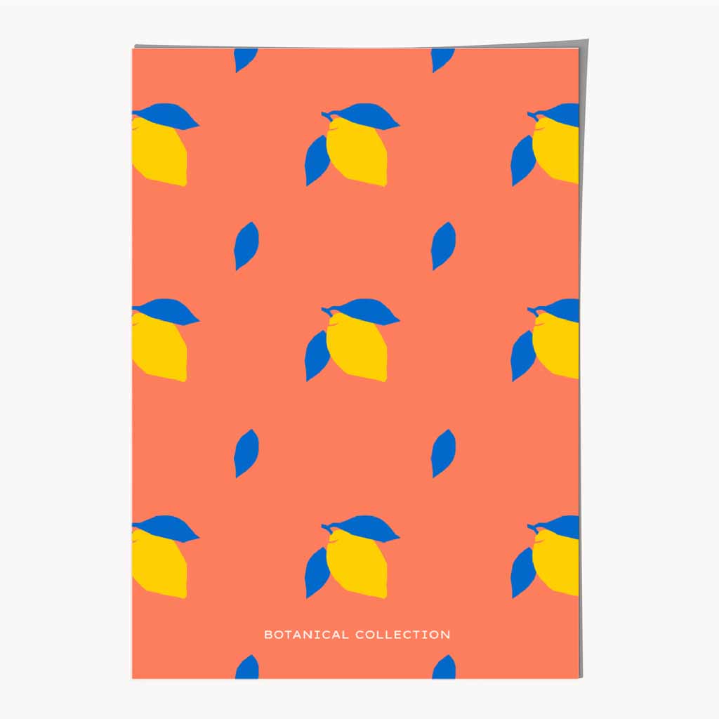 Boho Market Orange, Yellow Lemons Kitchen Art Print | Wall Art Plaza