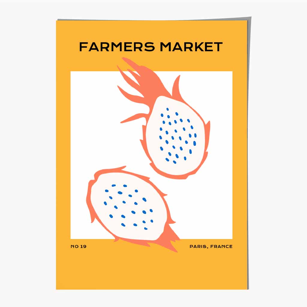 Boho Market Yellow, Orange Farmers Market Art Print | Wall Art Plaza