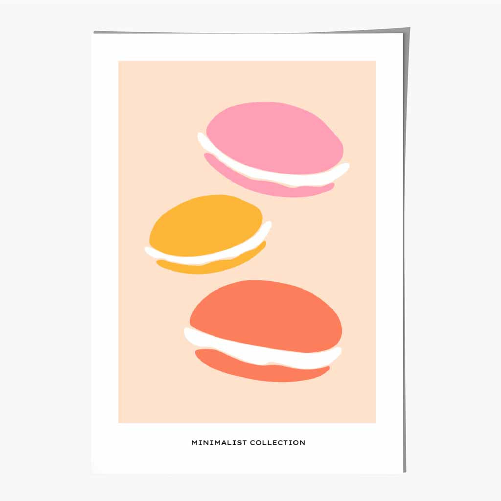 Simple Modern Pink, Orange Macaroons Art Print | Wall Art Plaza