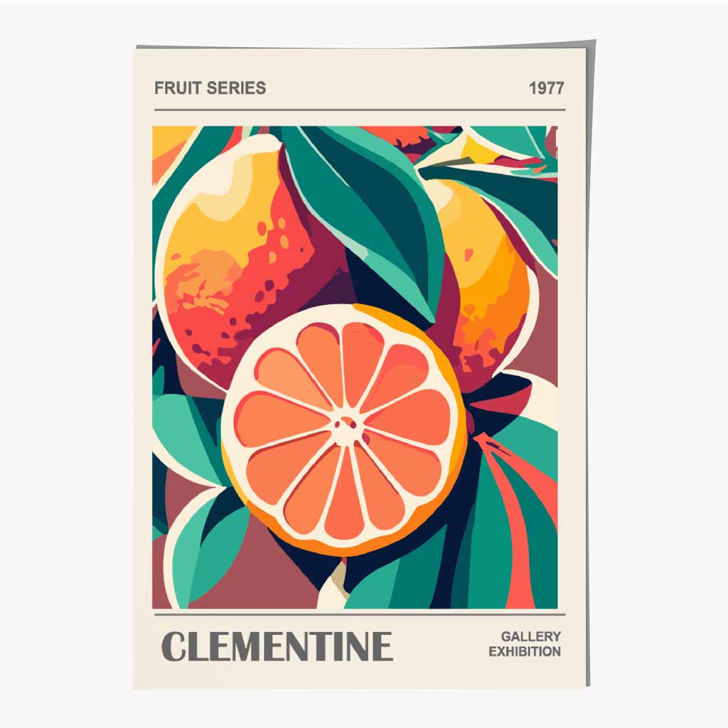 Exhibition Green, Orange Clementine Art Print | Wall Art Plaza