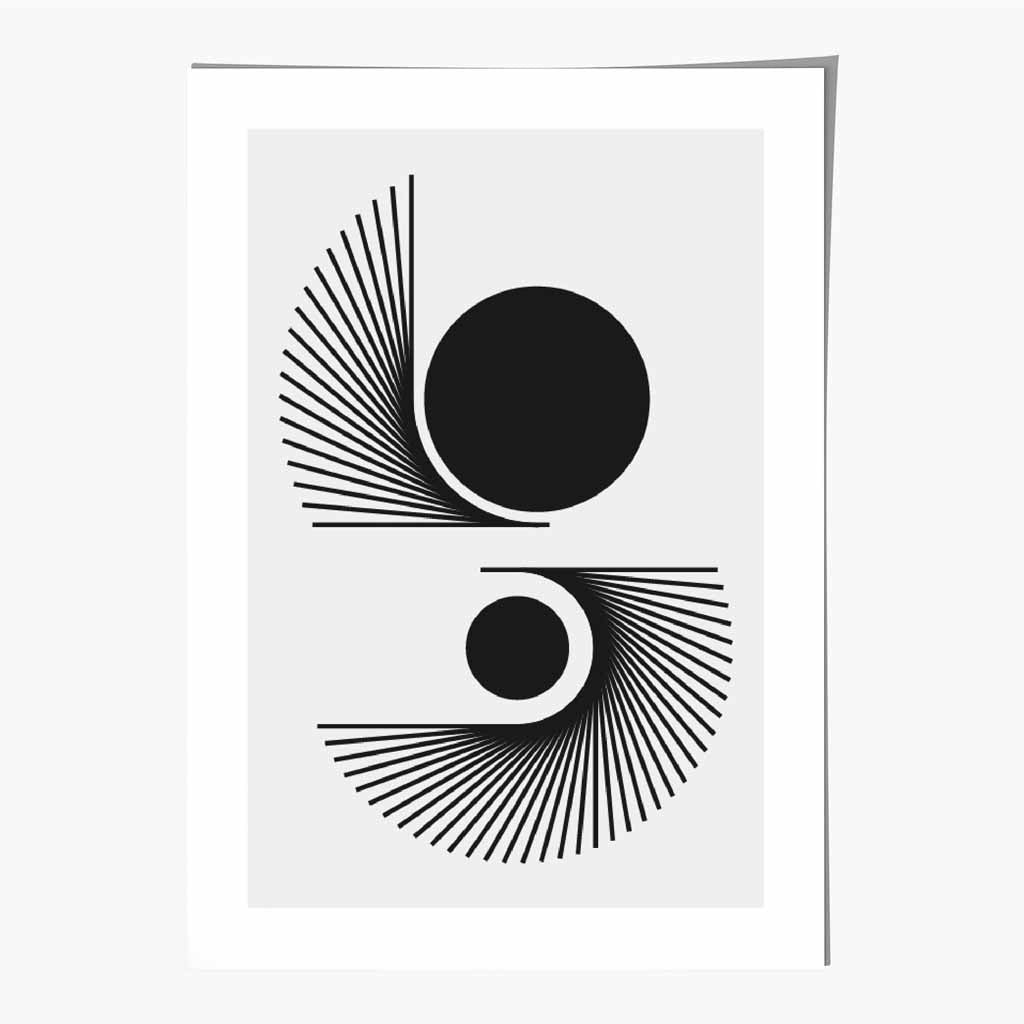 Simple Modern Black, Grey Spriral No 1 Art Print | Wall Art Plaza