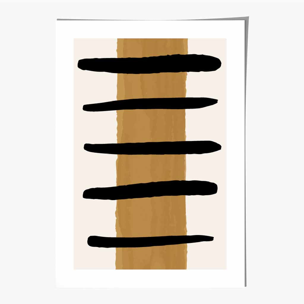 Abstract Yellow Painted Lines No 2 Art Print | Wall Art Plaza