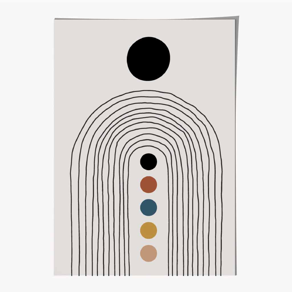 Boho Modern Black, Beige Arches Illustration Art Print | Wall Art Plaza