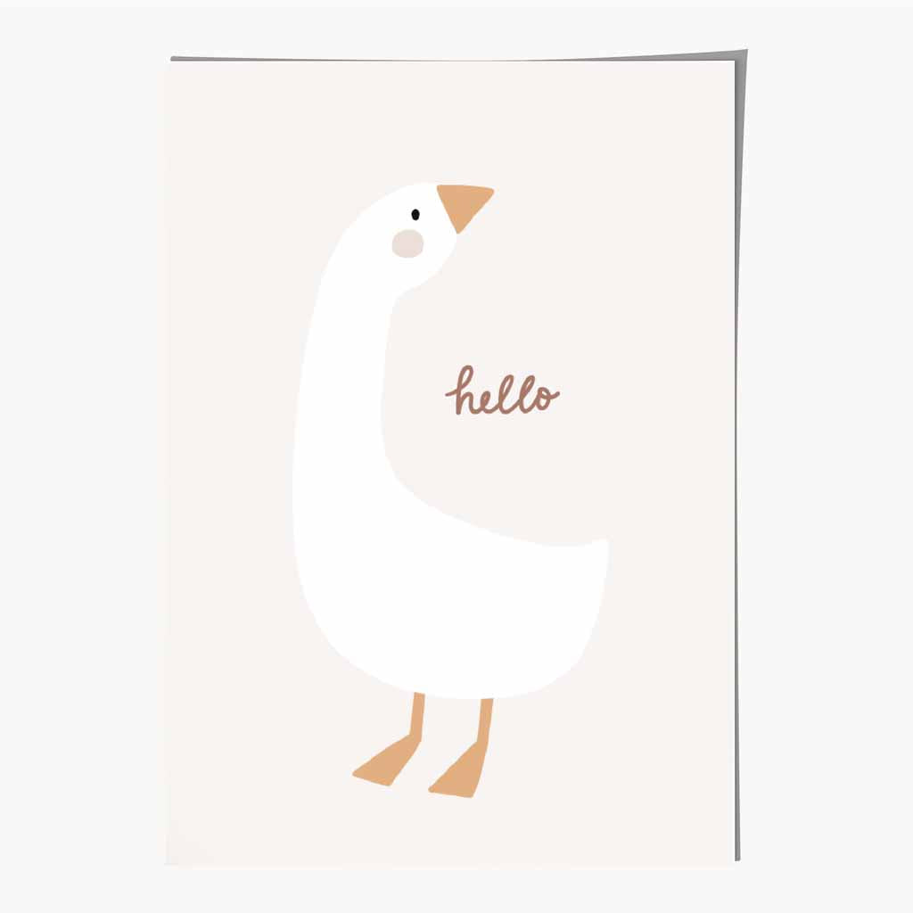 Boho Neutral Beige Goose Nursery Print | Wall Art Plaza
