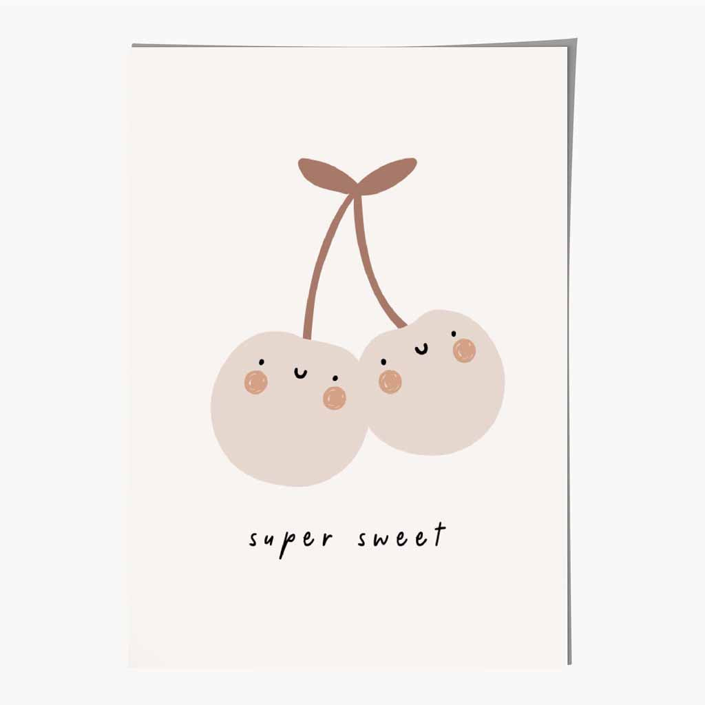 Boho Neutral Beige Super Sweet Nursery Print | Wall Art Plaza