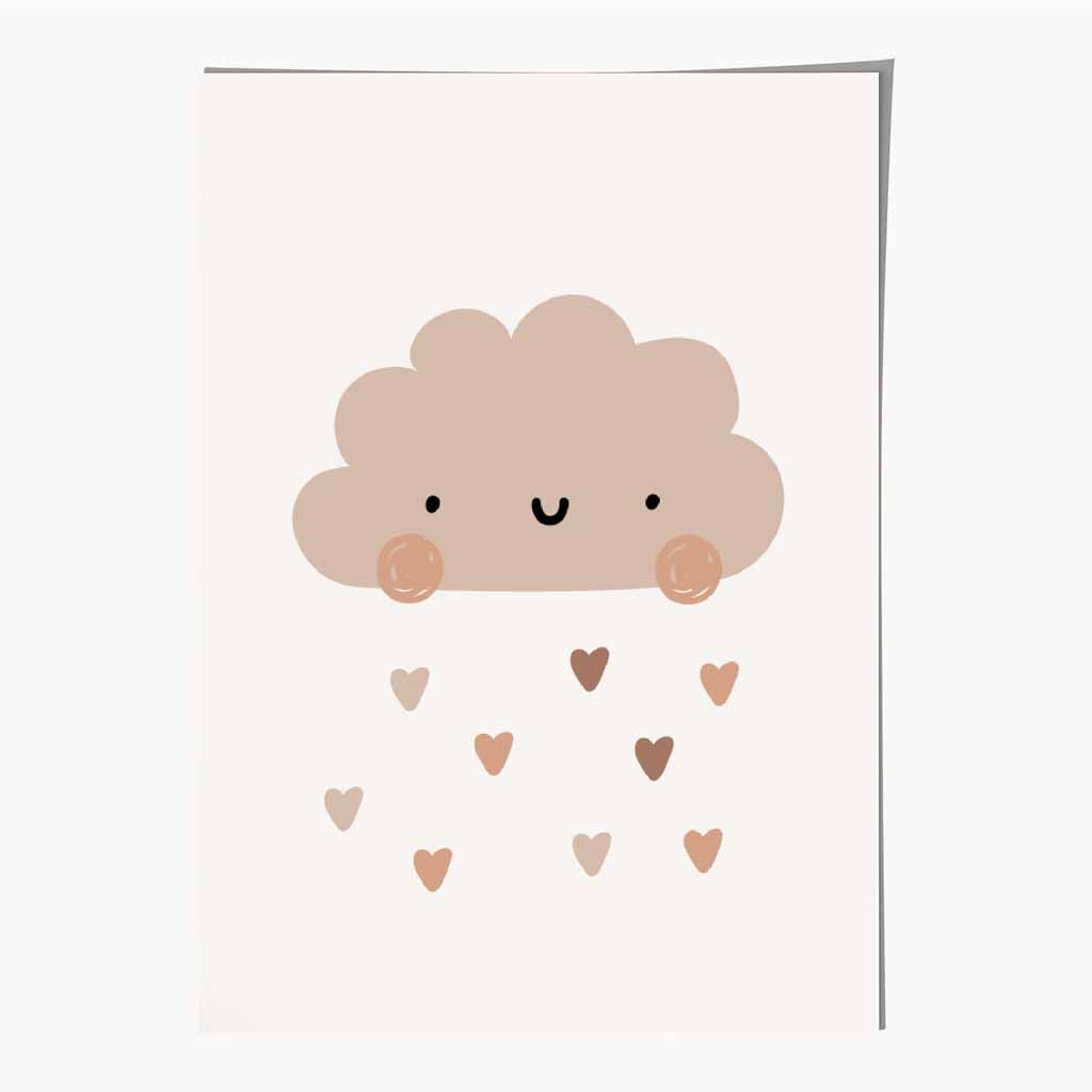 Cute Neutral Beige Landscape Nursery Print | Wall Art Plaza