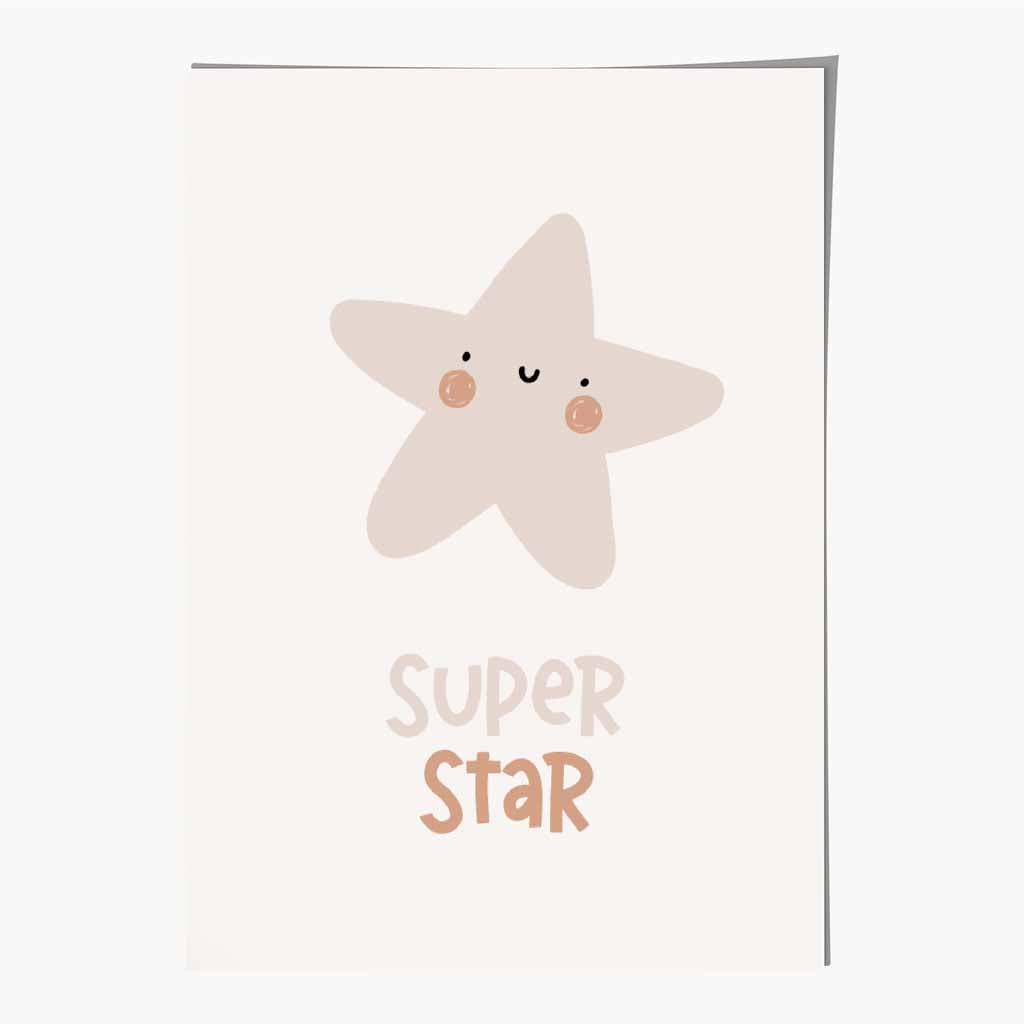 Cute Neutral Beige Mountains Nursery Print | Wall Art Plaza