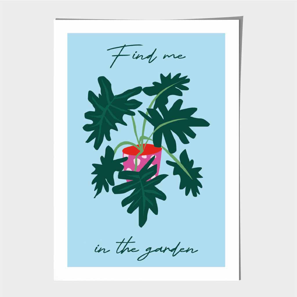 Modern Abstract Blue, Green Garden Art Print | Wall Art Plaza