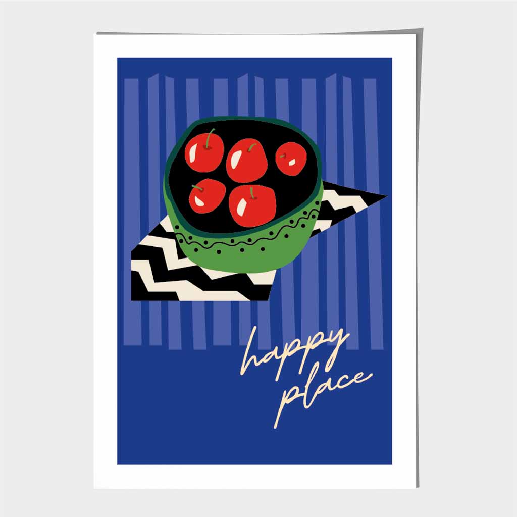 Modern Abstract Blue, Colourful Kitchen Quote Art Print | Wall Art Plaza