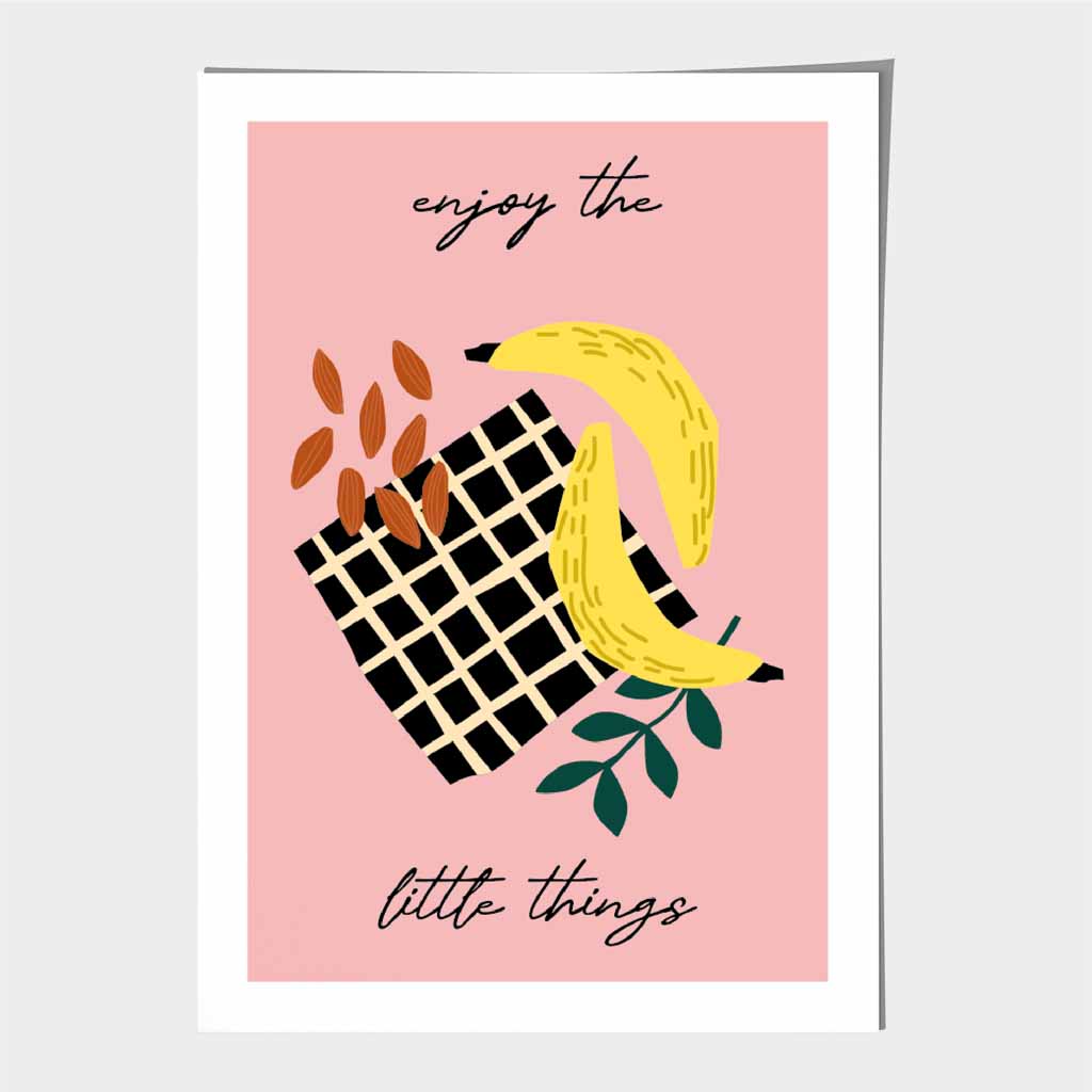 Modern Abstract Pink, Colourful Kitcehn Quote Art Print | Wall Art Plaza