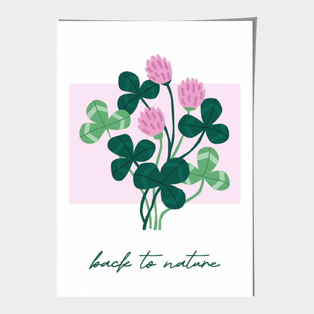 Modern Lilac, Green Lucky Clover Art Print | Wall Art Plaza