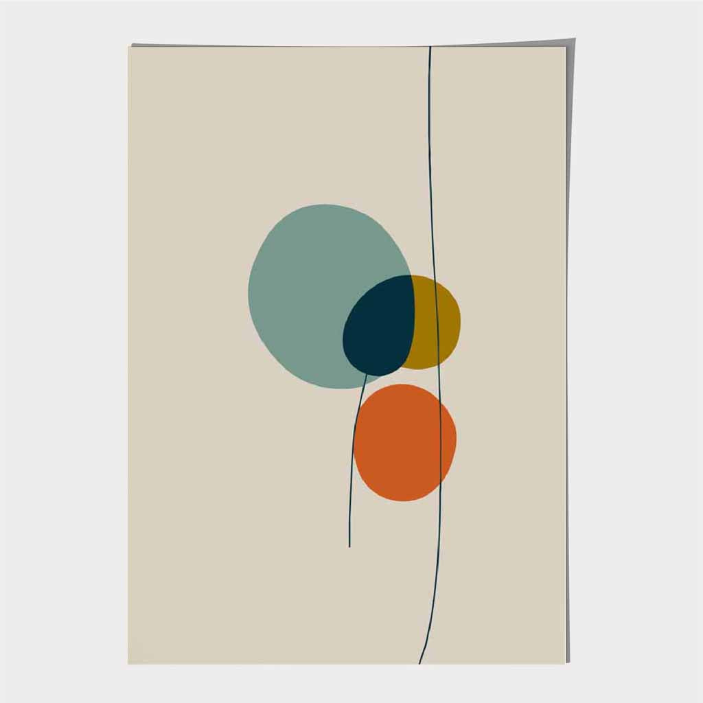 Modern Abstract Beige, Orange Autumn Shapes No 9 Art Print | Wall Art Plaza UK
