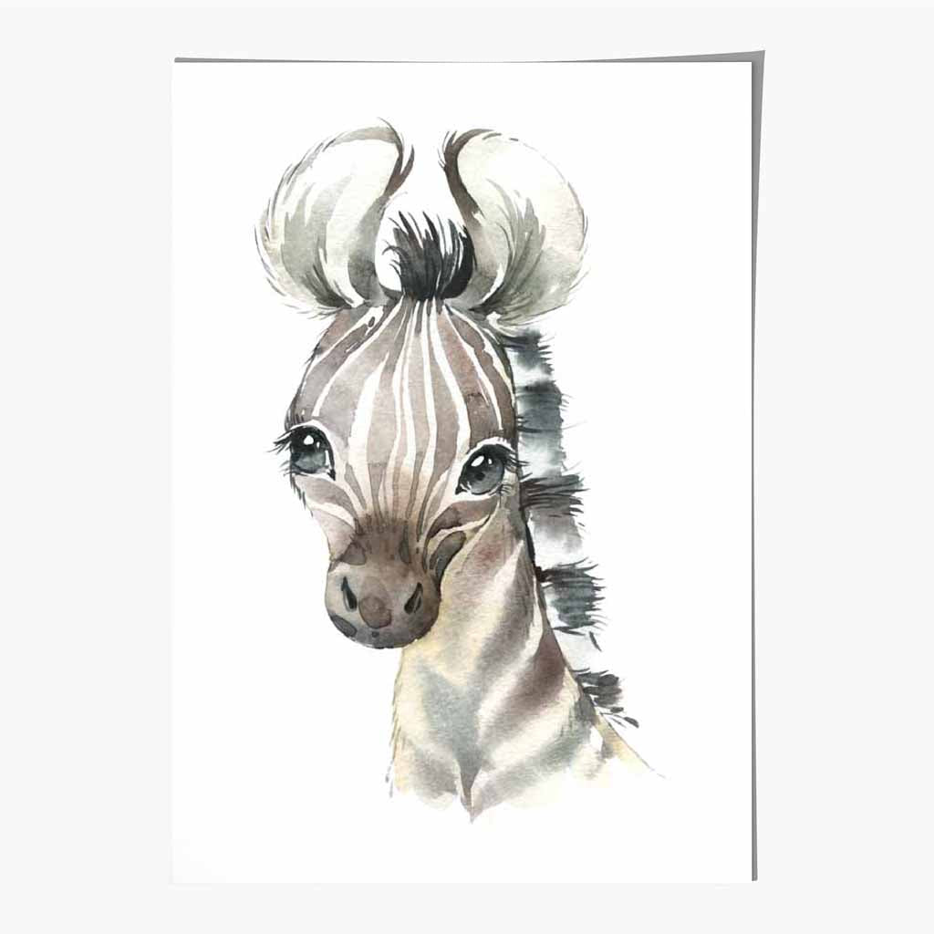 Cute Baby Zebra Nursery Art Poster | Wall Art Plaza UK