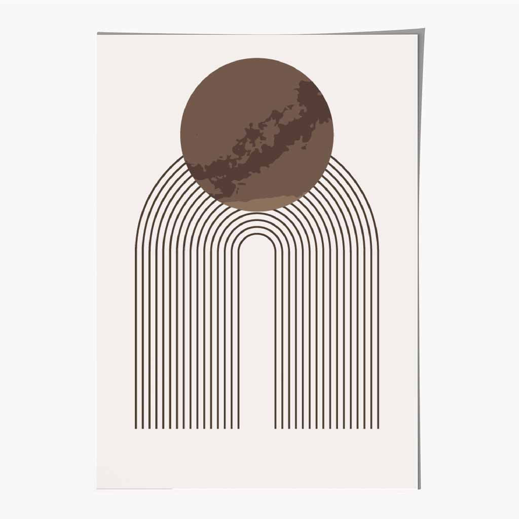 Boho Beige, Brown Geometric Arches Art Poster | Wall Art Plaza