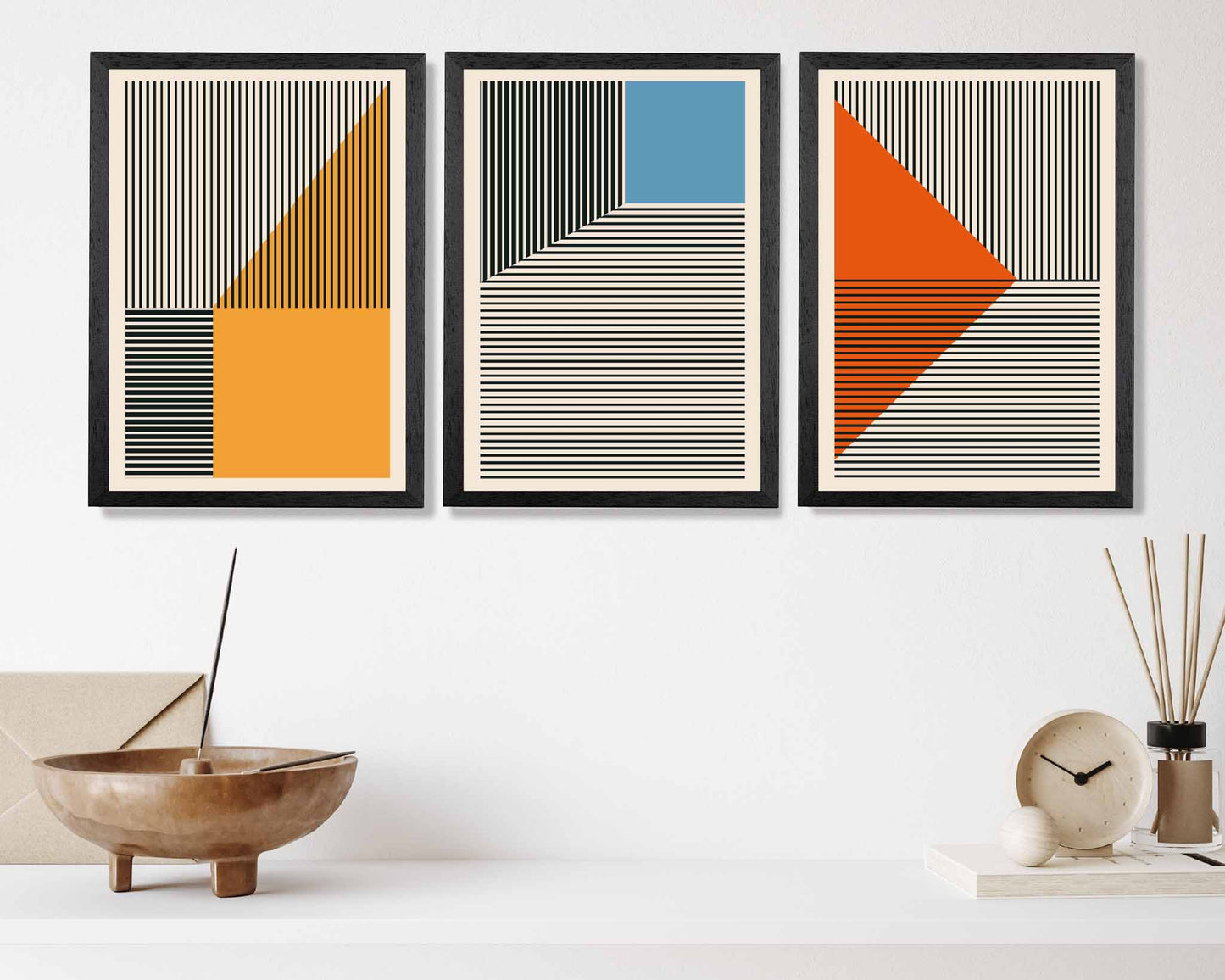 Set of 3 Mid Century Colour Blocks