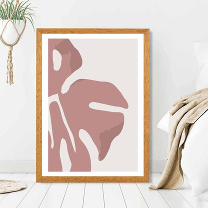 Modern Graphical Pink Monstera Leaf No 2 Art Poster | Wall Art Plaza