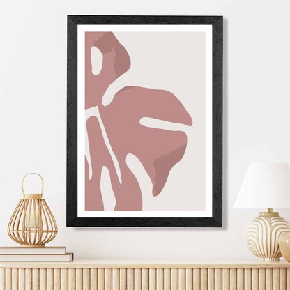 Modern Graphical Pink Monstera Leaf No 2 Art Poster | Wall Art Plaza