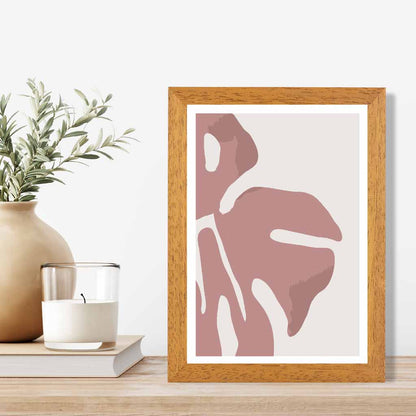 Modern Graphical Pink Monstera Leaf No 2 Art Poster | Wall Art Plaza