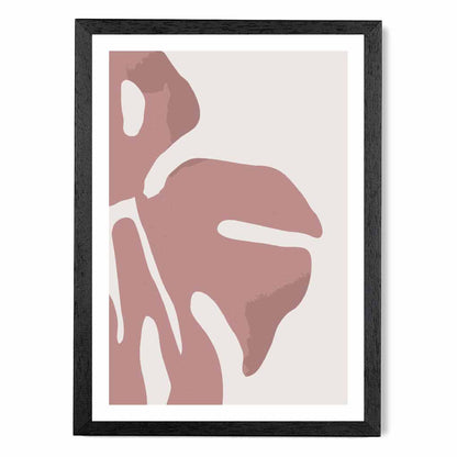 Modern Graphical Pink Monstera Leaf No 2 Art Poster | Wall Art Plaza