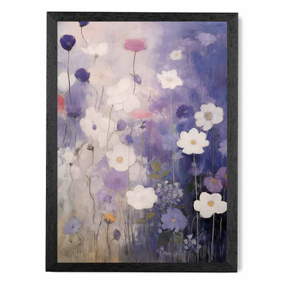 Abstract Floral Purple, Pink Daisies  Art Poster | Wall Art Plaza UK