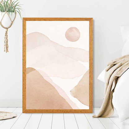 Abstract Painted Beige Mountains No 1 Art Print | Wall Art Plaza