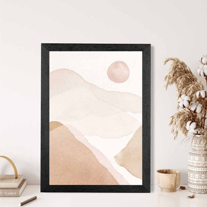 Abstract Painted Beige Mountains No 1 Art Print | Wall Art Plaza