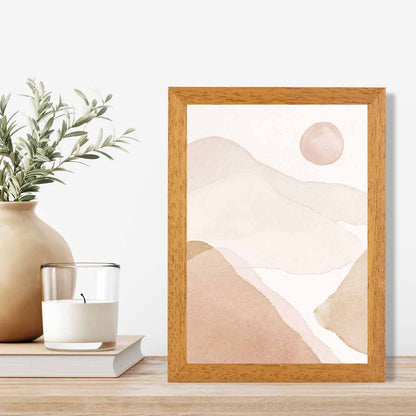 Abstract Painted Beige Mountains No 1 Art Print | Wall Art Plaza