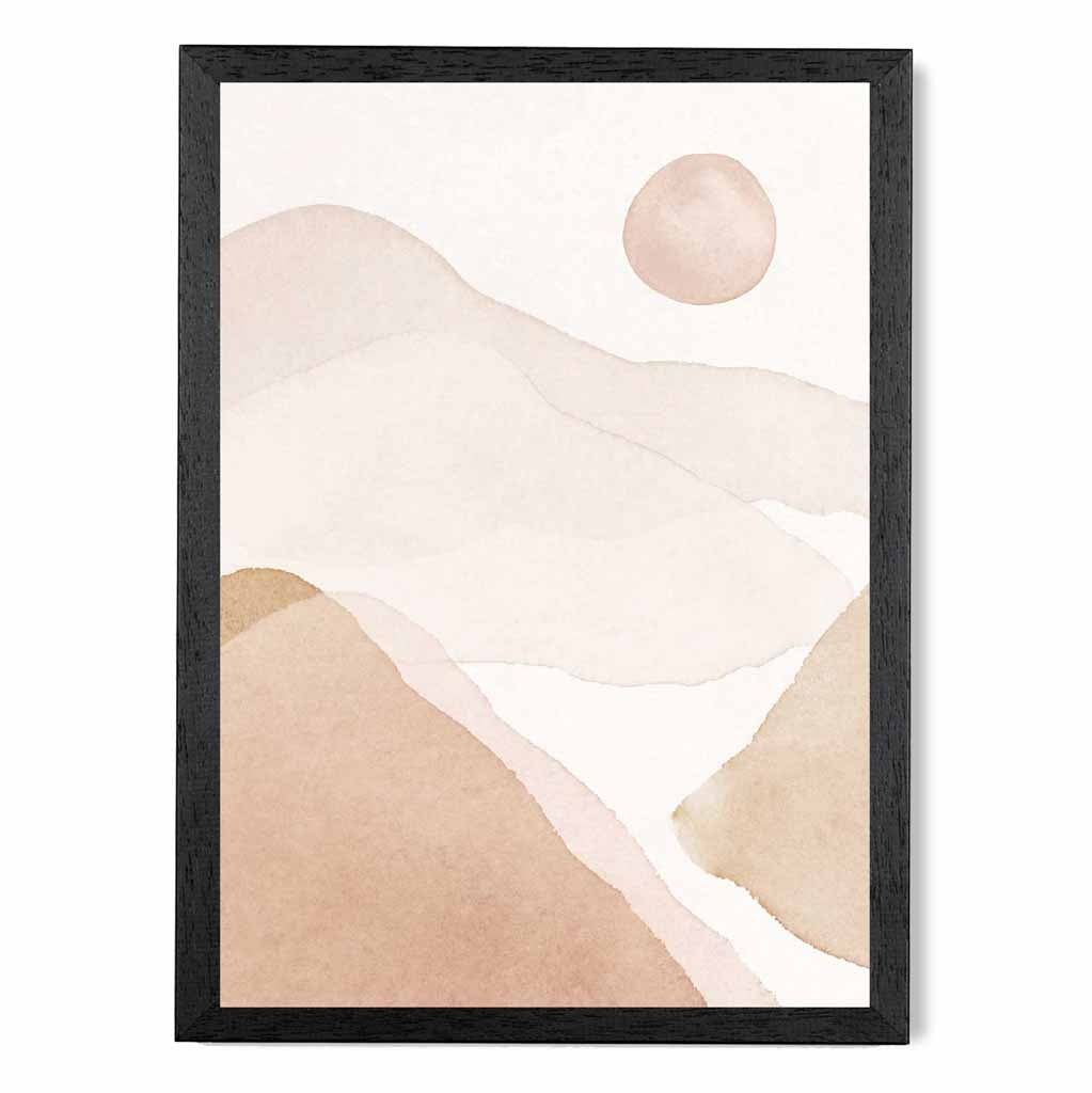 Abstract Painted Beige Mountains No 1 Art Print | Wall Art Plaza