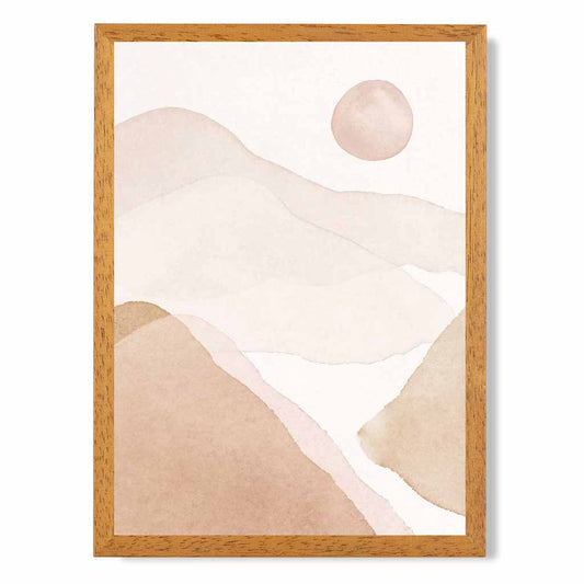 Abstract Painted Beige Mountains No 1 Art Print | Wall Art Plaza