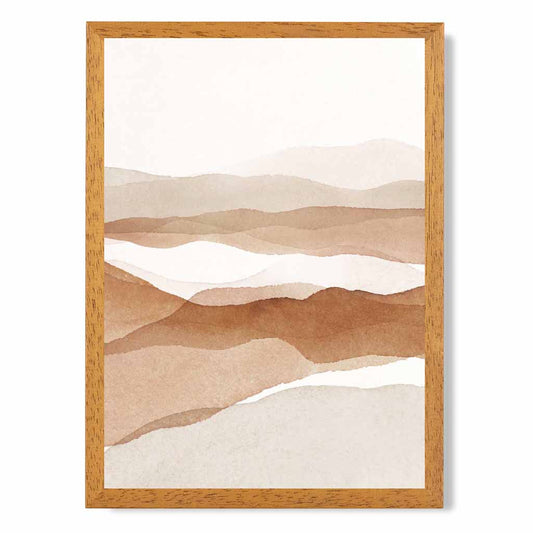 Abstract Painted Beige Mountains No 2 Art Print | Wall Art Plaza