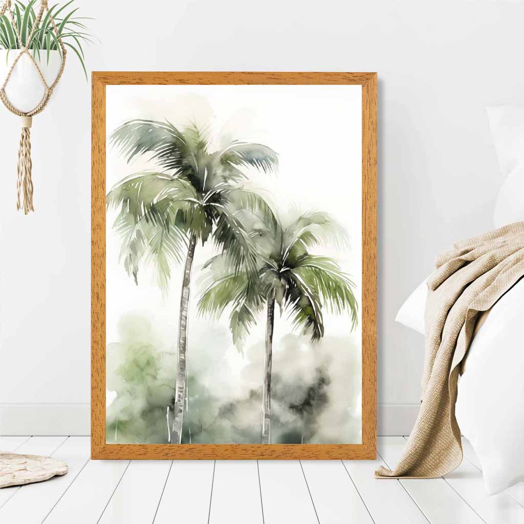 Modern Illustration Green,  Palm Trees  Art Poster | Wall Art Plaza UK