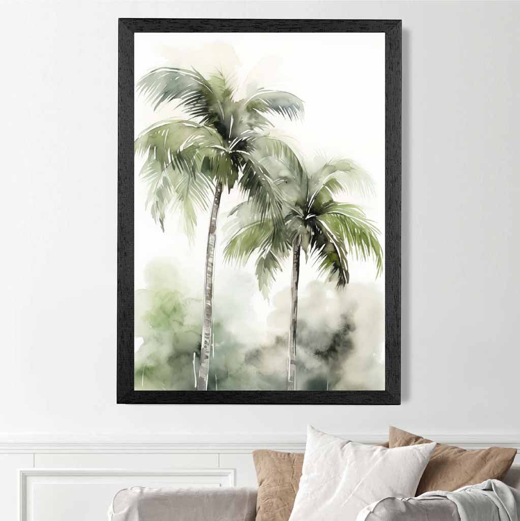 Modern Illustration Green,  Palm Trees  Art Poster | Wall Art Plaza UK