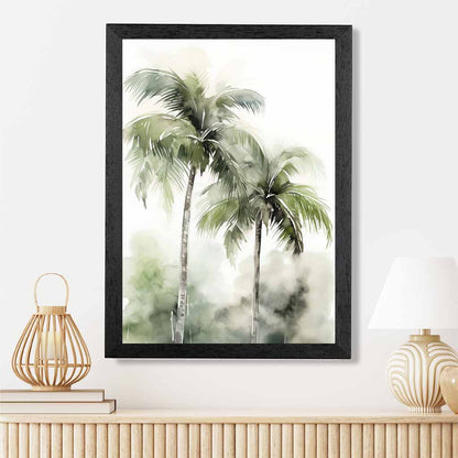 Modern Illustration Green,  Palm Trees  Art Poster | Wall Art Plaza UK