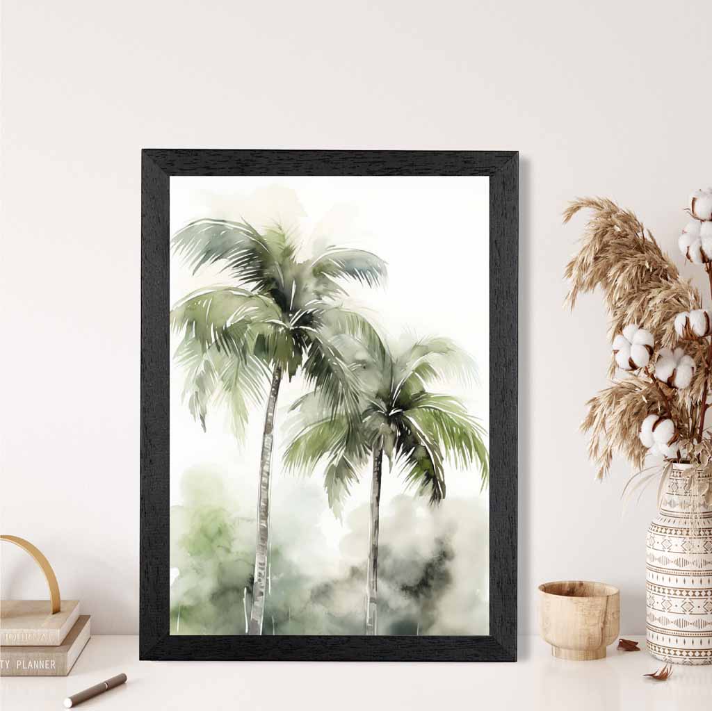 Modern Illustration Green,  Palm Trees  Art Poster | Wall Art Plaza UK