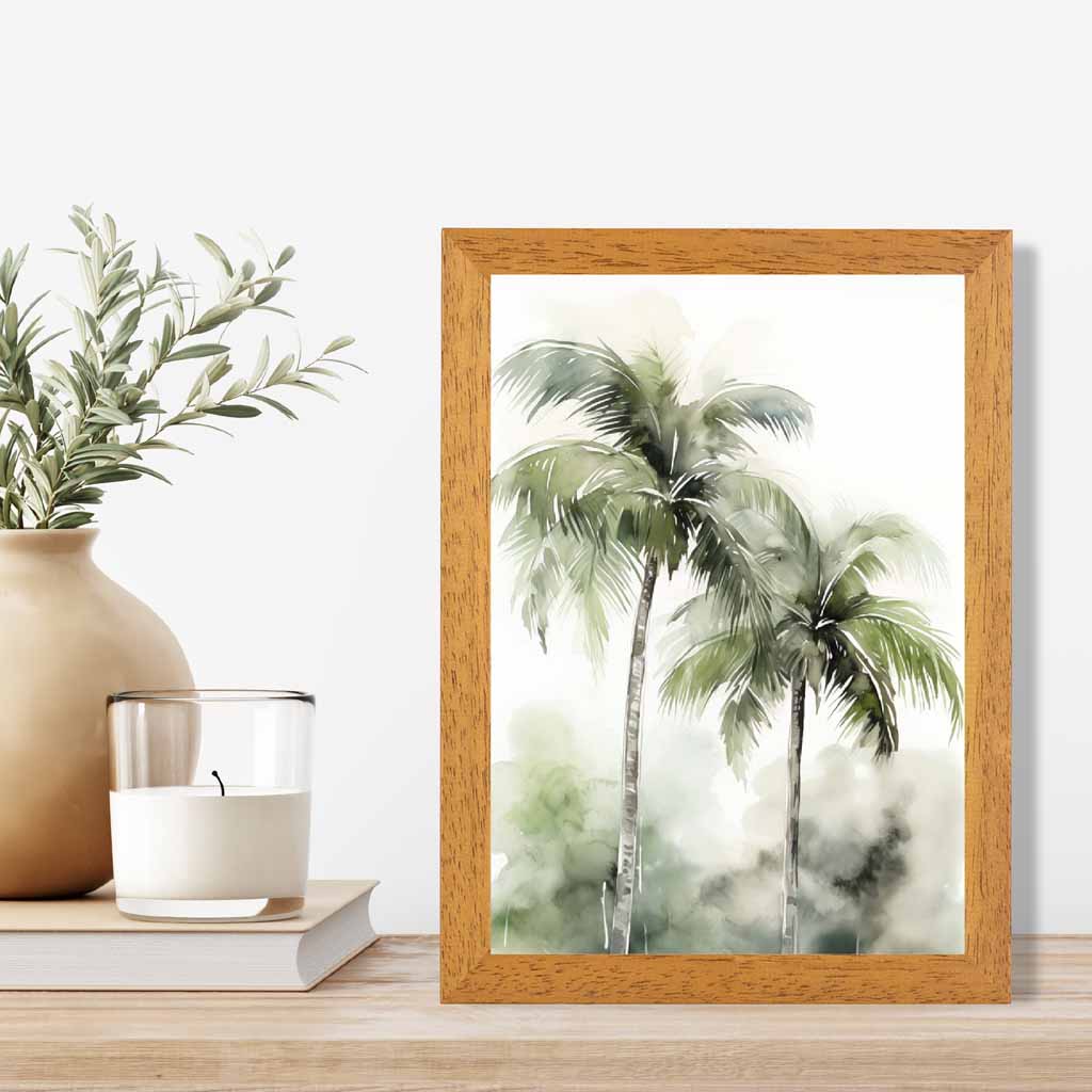 Modern Illustration Green,  Palm Trees  Art Poster | Wall Art Plaza UK